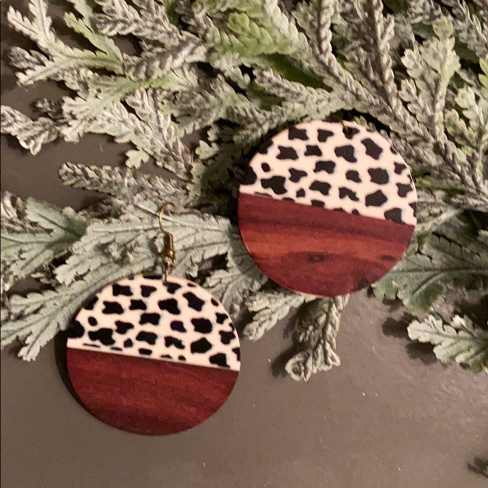 NEW Wood and Resin Earrings
